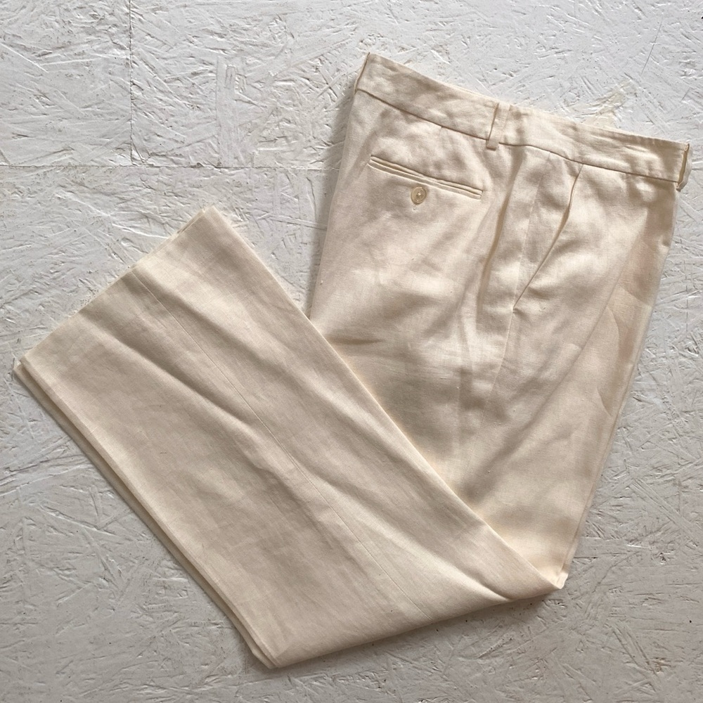 Vintage Ralph Lauren Lined Linen Straight-Leg Pants